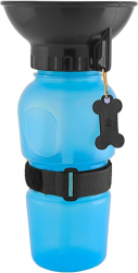 Sticla portabila pentru catei Zola® 2in1 stilca si vas pentru apa albastru/negru 500 ml 