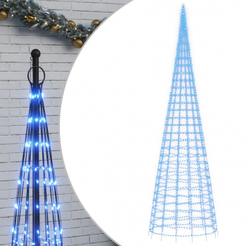 vidaXL Lumina brad de Craciun pe catarg 3000 LED-uri albastru 800 cm 