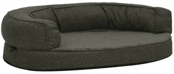 vidaXL Saltea ergonomica pat caini gri inchis 75x53cm aspect in/fleece 