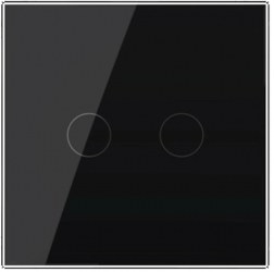 Intrerupator Dublu Cap Scara / Cruce Wi-Fi Livolo cu Touch Negru VL-FC2SNY-2G-2B 
