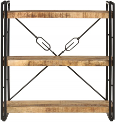 vidaXL Biblioteca cu 3 niveluri 77x30x80 cm lemn masiv mango si fier 