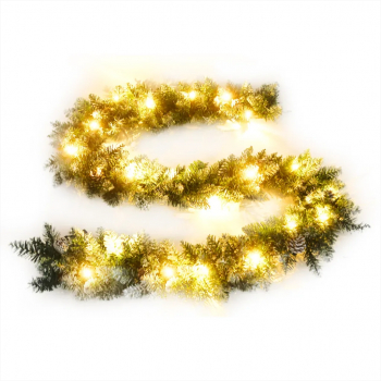 vidaXL Ghirlanda de Craciun cu lumini LED verde 2 7 m PVC 