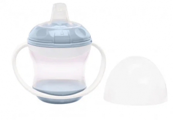 Cana anti-curgere cu capac si manere Baby blue 