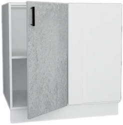 Corp inferior de bucatarie pe colt cu Usa 40 cm Sani Glamur 80x48x82 cm Beton 