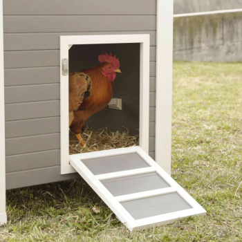 Kerbl Cotet de gaini ECO Barney gri si alb 137 x 73 x 83 cm plastic 