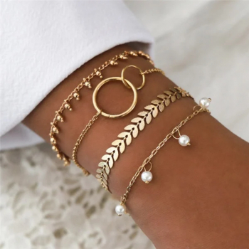 Set 4 bratari stil Boho aurii 