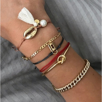 Set 6 bratari stil Boho cu charm 