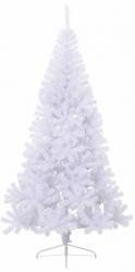 vidaXL Brad de Craciun artificial jumatate suport alb 210 cm PVC 