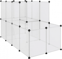 vidaXL Cusca pentru animale mici transparent 142x74x93 cm PP si otel 