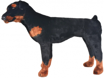 vidaXL Jucarie de plus caine rottweiler negru si maro XXL 