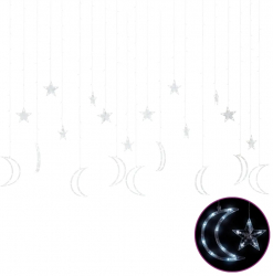 vidaXL Lumini luna si stele 345 LED-uri alb rece cu telecomanda 