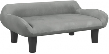 vidaXL Pat de caini gri deschis 70x40x24 cm catifea 