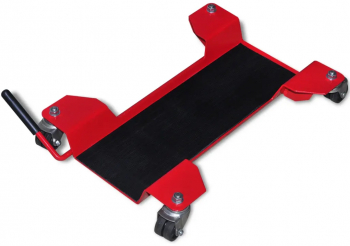 vidaXL Platforma de transport motocicleta cu sasiu central rulant rosu 