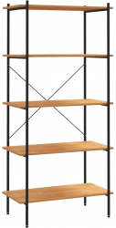 vidaXL Unitate de rafturi pe 5 niveluri negru si stejar 80x40x163 cm 