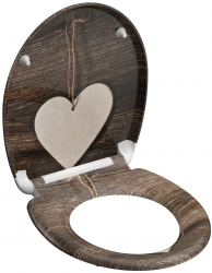 SCHUTTE Scaun toaleta Duroplast inchidere silentioasa &bdquo WOOD HEART&rdquo