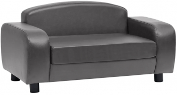 vidaXL Canapea pentru caini gri 80 x 50 x 40 cm piele ecologica 