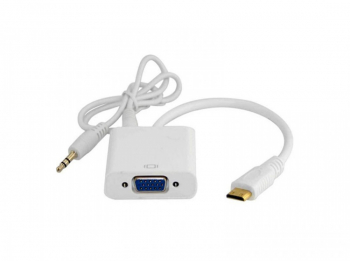 Cablu convertor mini HDMI+AUDIO la VGA+AUDIO 