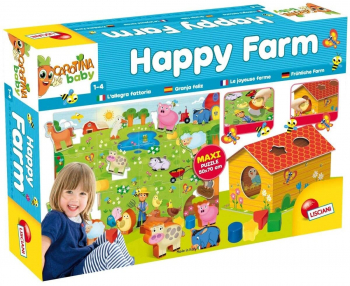 Puzzle de podea Ferma cu surprize Lisciani 3D 12 piese 1-4 ani