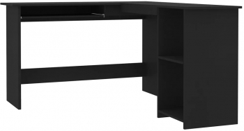 vidaXL Birou de colt in forma de L negru 120 x 140 x 75 cm PAL