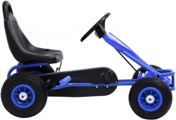 vidaXL Masinuta kart cu pedale si roti pneumatice albastru 