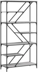 vidaXL Raft de carti gri sonoma 91x36x176 cm lemn prelucrat si otel 