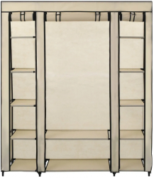 vidaXL Sifonier cu bare si compartimente crem 150x45x176 cm textil 