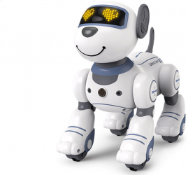 Caine Robot Inteligent cu Telecomanda Interactiv Canta Danseaza Face Cascadorii Functie de urmarire culoare Alb cu albastru