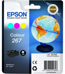 Cartus cerneala Epson 267 color singlepack pentru WorkForce WF-100W. 