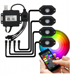 Lampi proiectoare RGB 4 bucati control telefon 