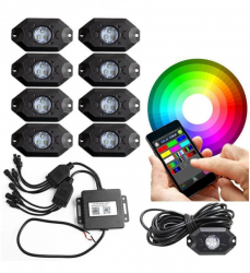 Lampi proiectoare RGB 8 bucati control telefon 
