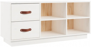 vidaXL Banca pentru pantofi alb 100x34x45 cm lemn masiv pin 