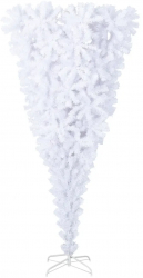 vidaXL Brad de Craciun artificial inversat cu suport alb 180 cm 