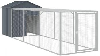 vidaXL Cotet de pui cu tarc antracit 117x405x123 cm otel galvanizat
