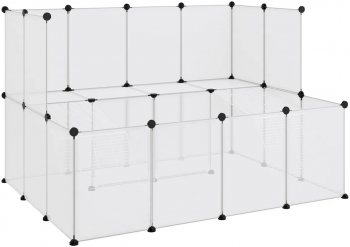 vidaXL Cusca pentru animale mici transparent 143x107x93 cm PP si otel 