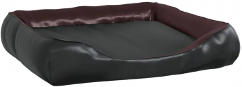 vidaXL Pat pentru caini negru si maro 80x68x23 cm piele ecologica 