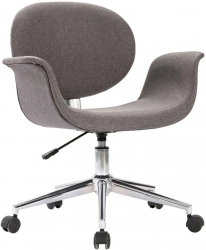 vidaXL Scaun de birou pivotant gri material textil 