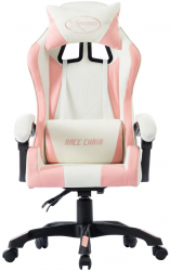 vidaXL Scaun de racing roz piele ecologica 