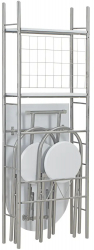 vidaXL Set mobilier bucatarie cu depozitare 3 piese alb MDF si otel 
