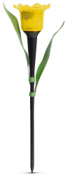 Lampa Solara LED tip Floare Lalea pentru Gradina Culoare Galben Inaltime 30cm 