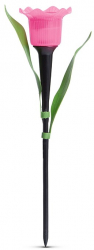 Lampa Solara LED tip Floare Lalea pentru Gradina Culoare Roz Inaltime 30cm