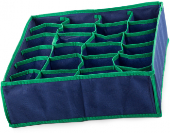 Organizator de sertare Zola® pentru sosete si lenjerie intima cu 24 compartimente 34X30X10 cm bleumarin 