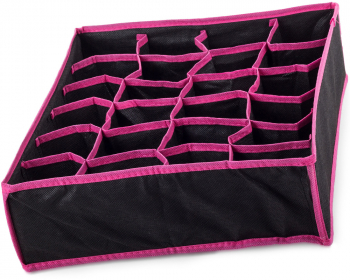 Organizator de sertare Zola® pentru sosete si lenjerie intima cu 24 compartimente 34X30X10 cm roz 