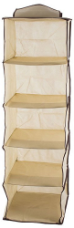 Organizator pentru haine Zola® crem cu 5 compartimente inchidere velcro 30x30x100 cm 