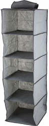 Organizator pentru haine Zola® gri cu 5 compartimente inchidere velcro 30x30x100 cm 