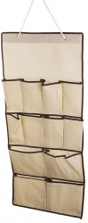 Organizator suspendat Zola® cu 12 buzunare 4 randuri crem 90x45 cm 