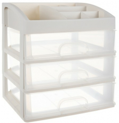 Organizator universal pentru cosmetice Zola® cu sertare plastic crem cu sertare transparente 27x23.5x6.5 cm 