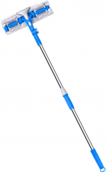 Spalator de geamuri cu racleta Zola® maner telescopic 86 -133 cm carpa din microfibra cap rotativ 180grade albastru 