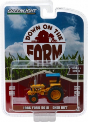 1986 Ford 5610 Tractor - Yellow and Blue Ohio Department of Transportation DOT Solid Pack  - Down on the Farm Series 2 1 64 