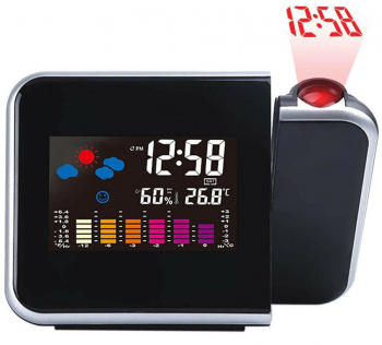 Ceas cu proiector multifunctional Zola® statie meteo higrometru fara fir ecran LED color 15x11x2.5 cm 