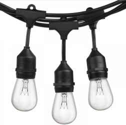 Ghirlanda de exterior 10 becuri LED Zola® 10 m cablu din cauciuc neagra 